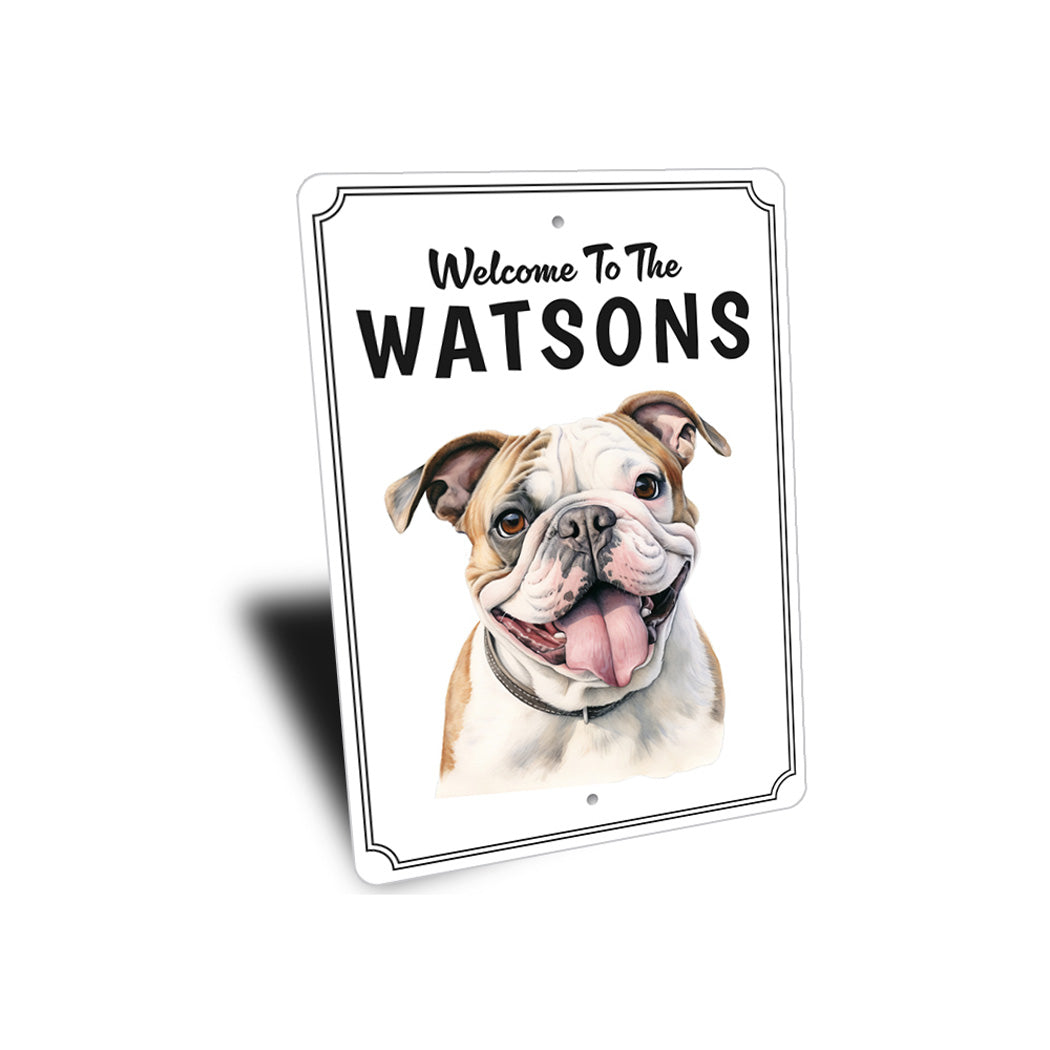 Bulldog Welcome To Personalized Sign