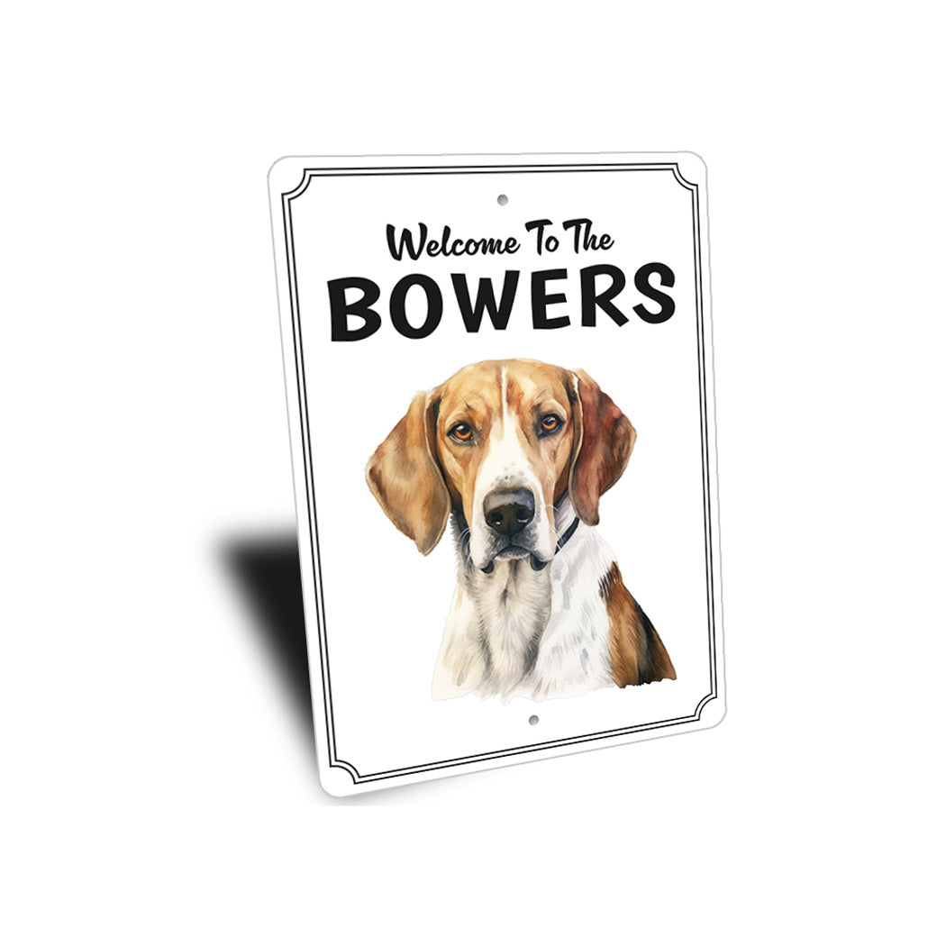 English Foxhound Welcome To Personalized Sign