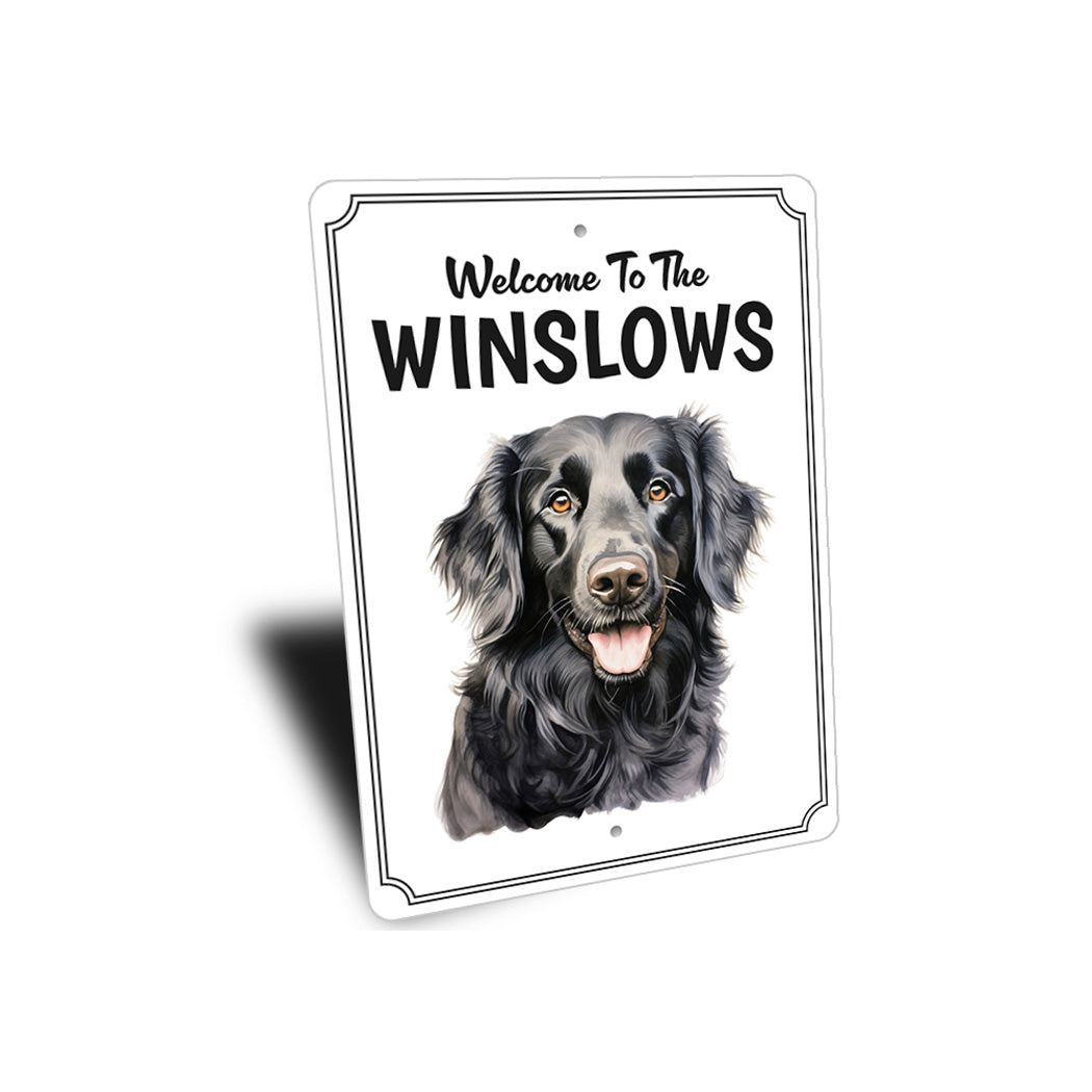 Flat Coated Retriever Welcome To Personalized Sign