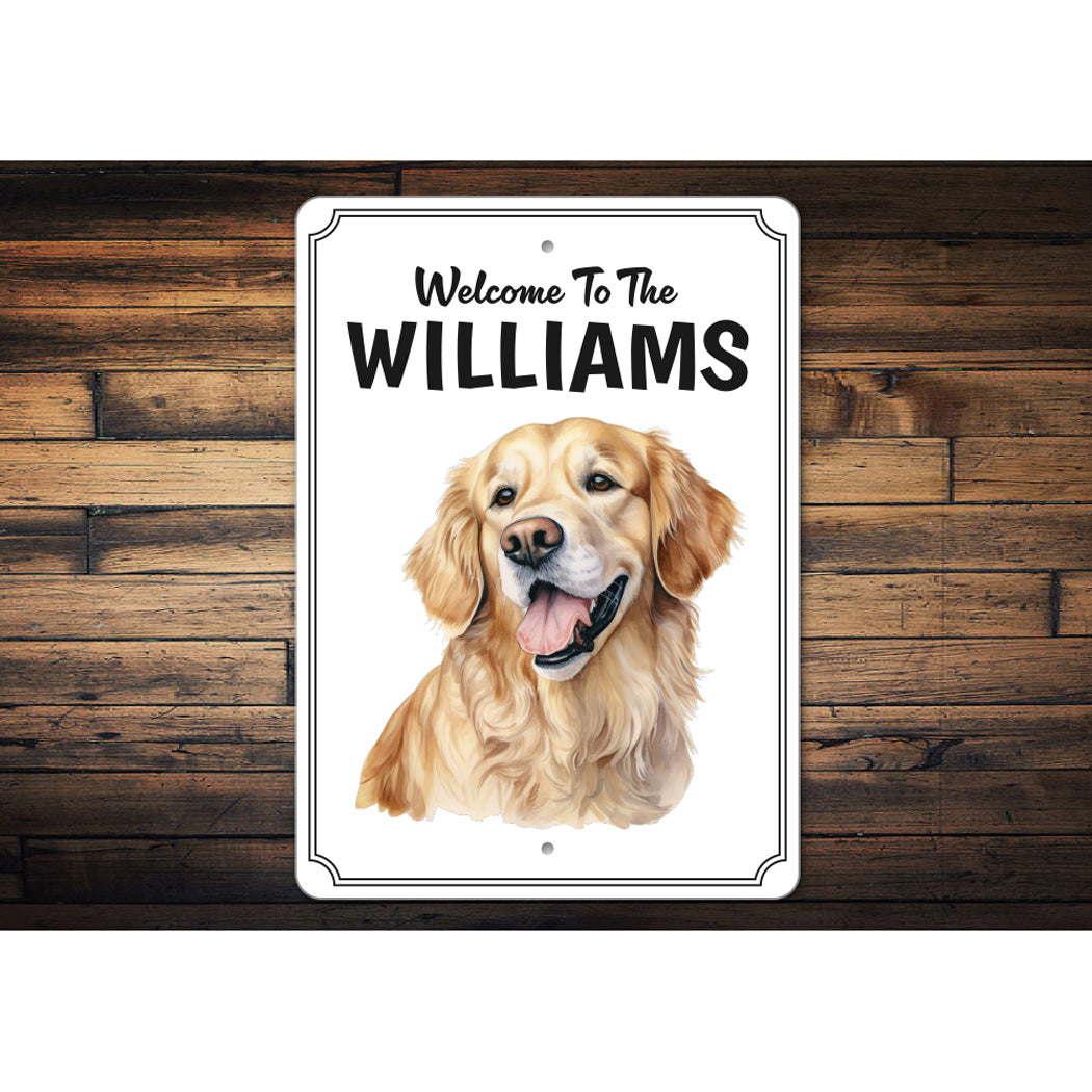 Golden Retriever Welcome To Personalized Sign