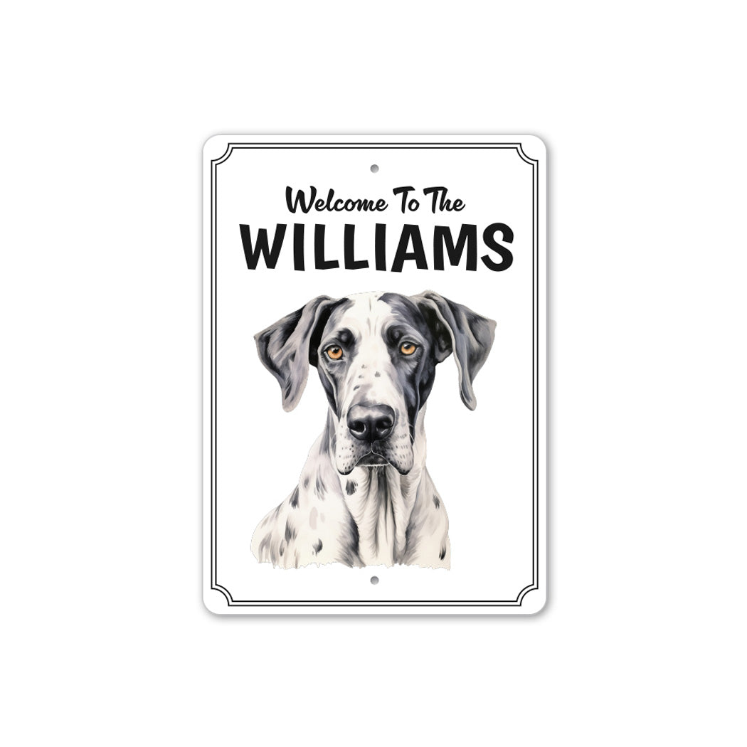 Great Dane Welcome To Personalized Sign