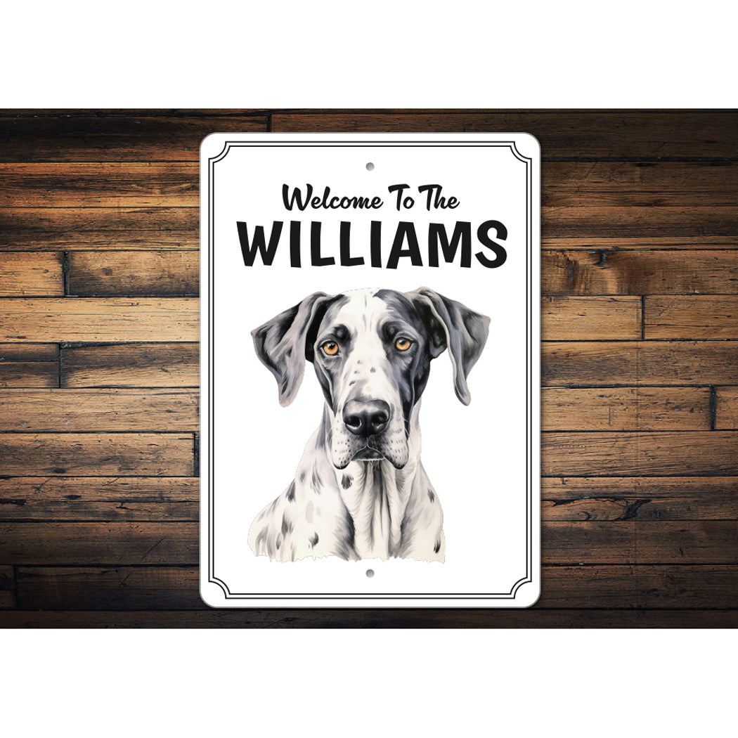 Great Dane Welcome To Personalized Sign