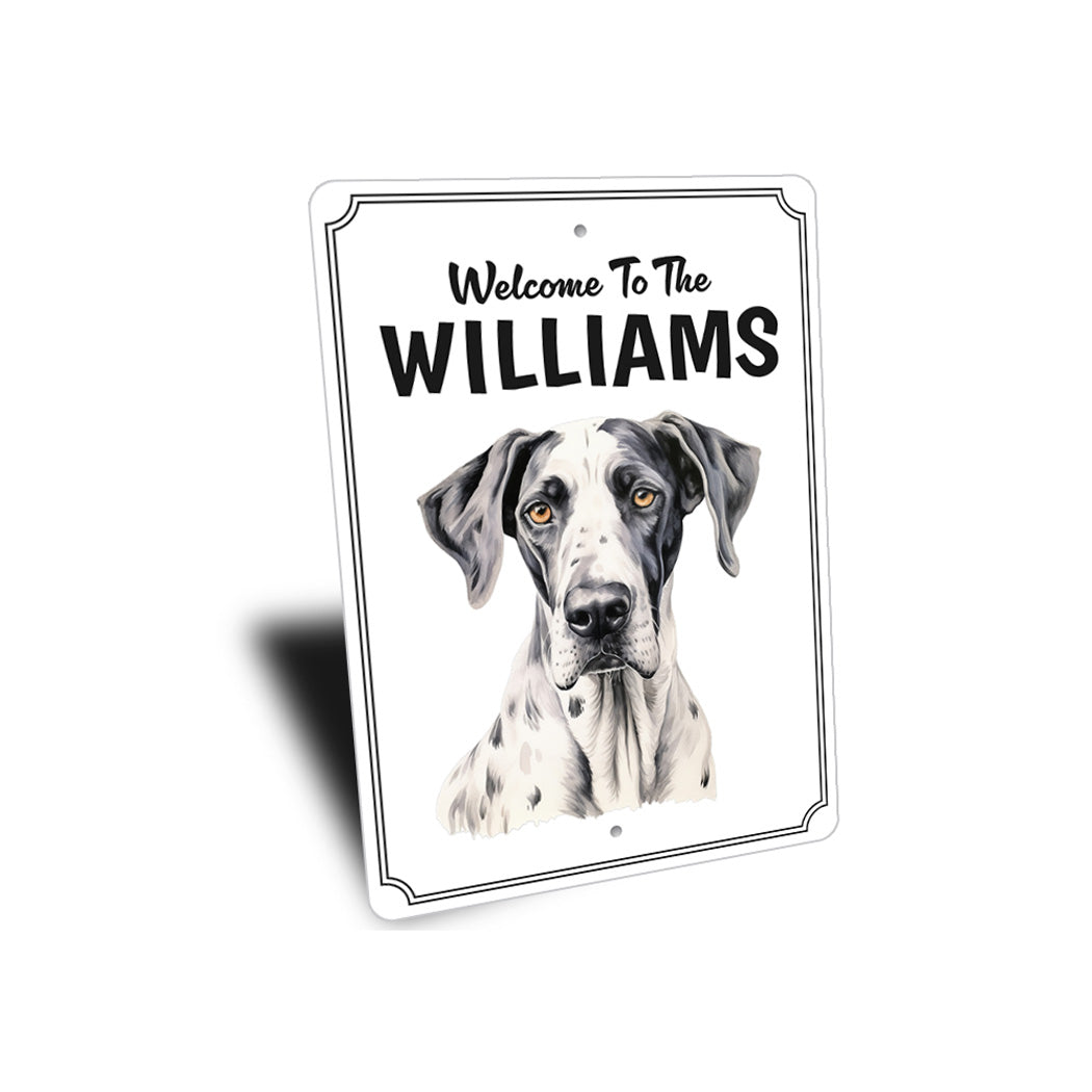 Great Dane Welcome To Personalized Sign