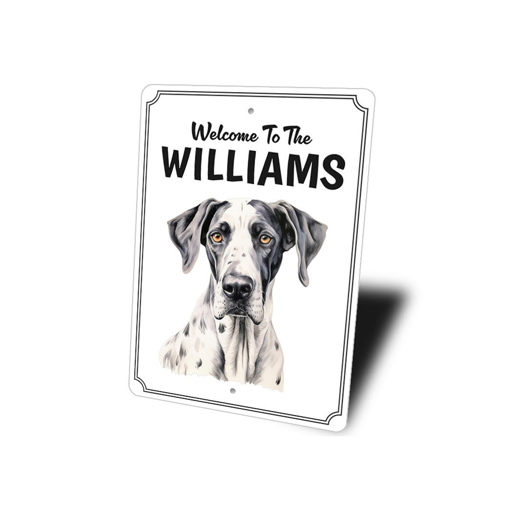 Great Dane Welcome To Personalized Sign