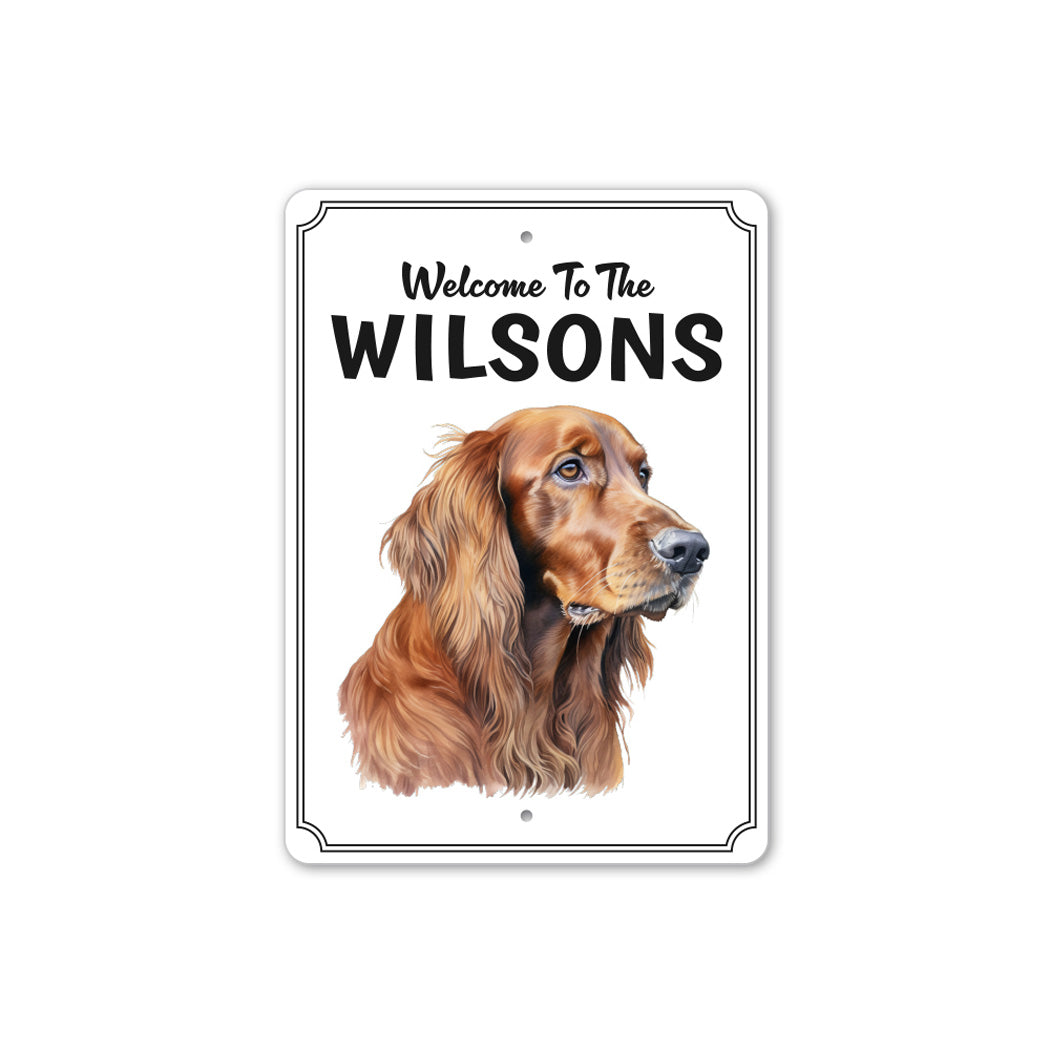 Irish Setter Welcome To Personalized Sign
