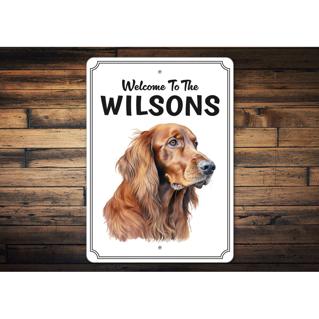 Irish Setter Welcome To Personalized Sign