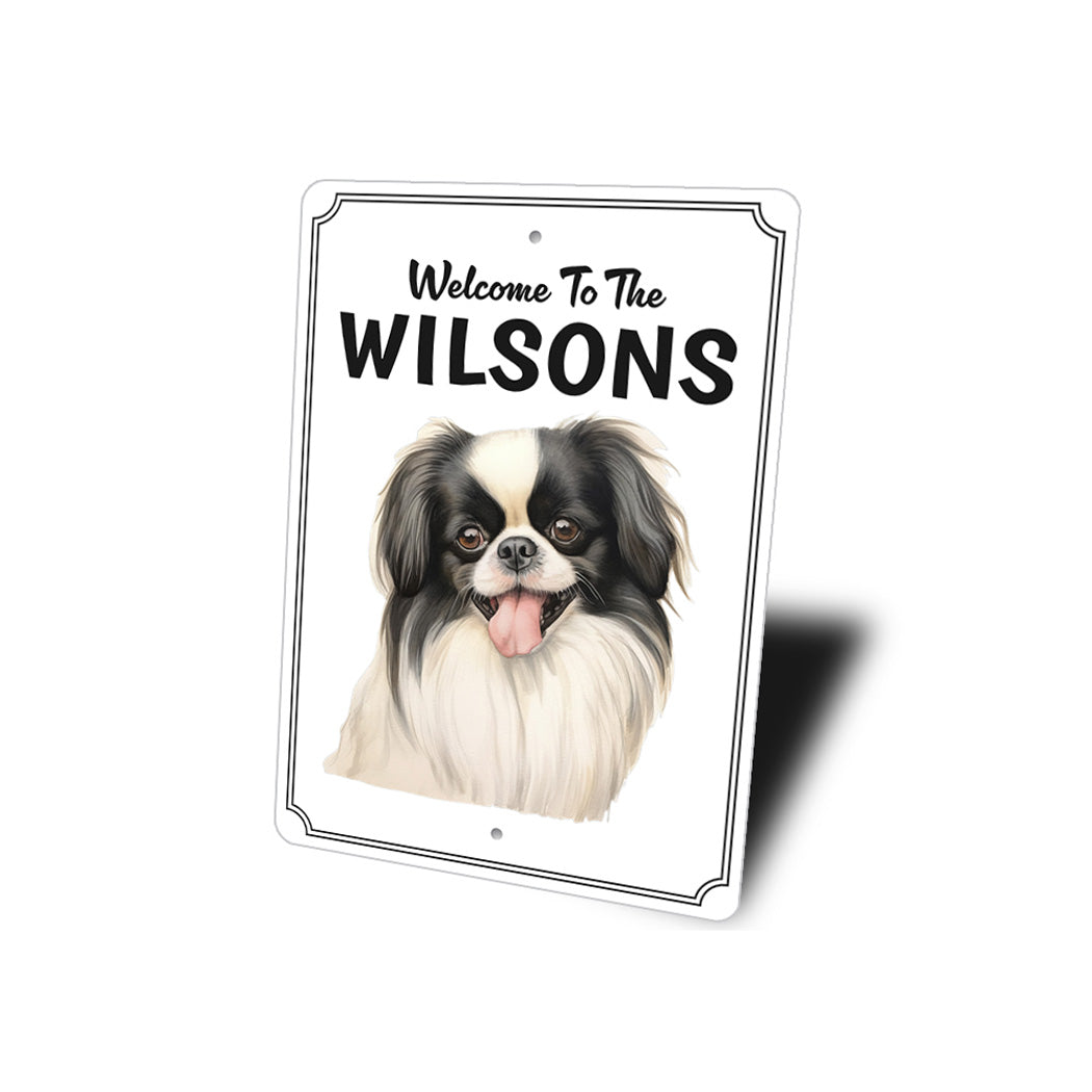Japanese Chin Welcome To Personalized Sign