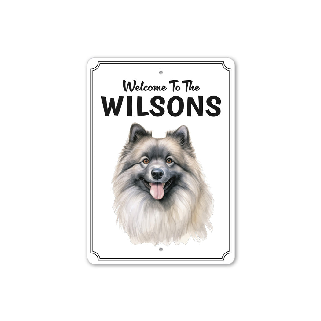 Keeshond Welcome To Personalized Sign