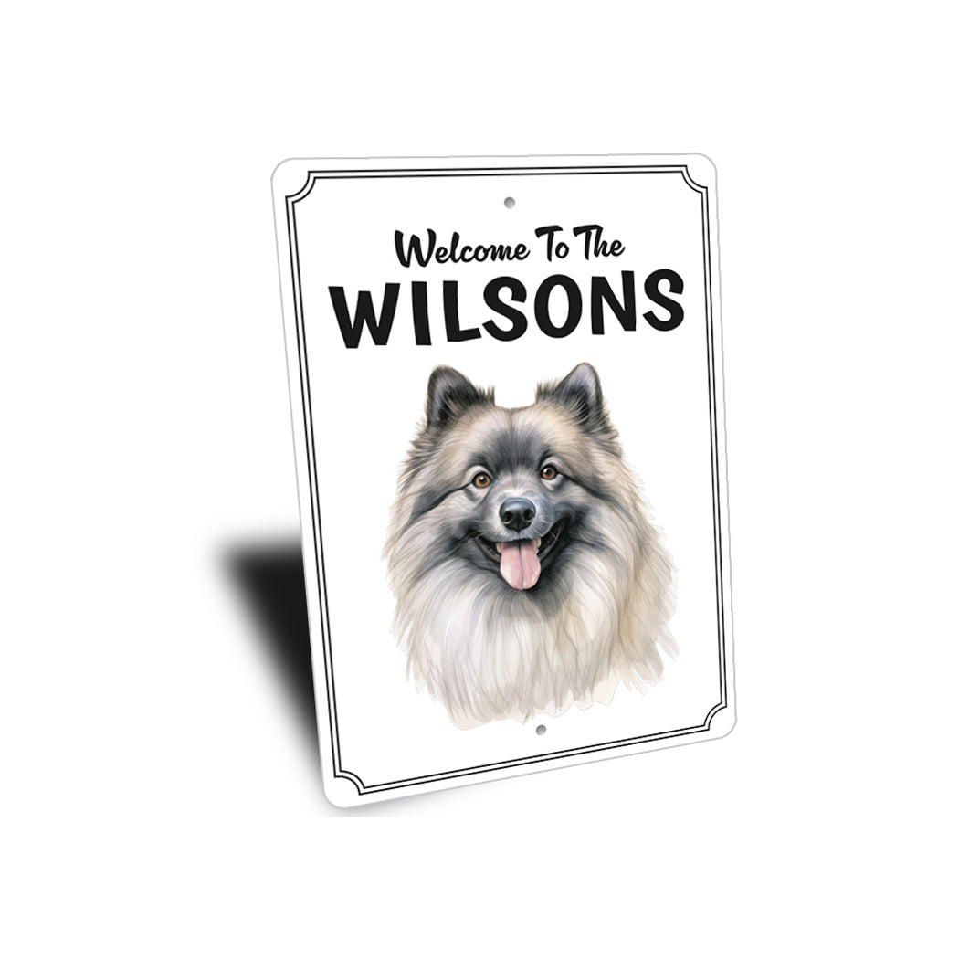 Keeshond Welcome To Personalized Sign