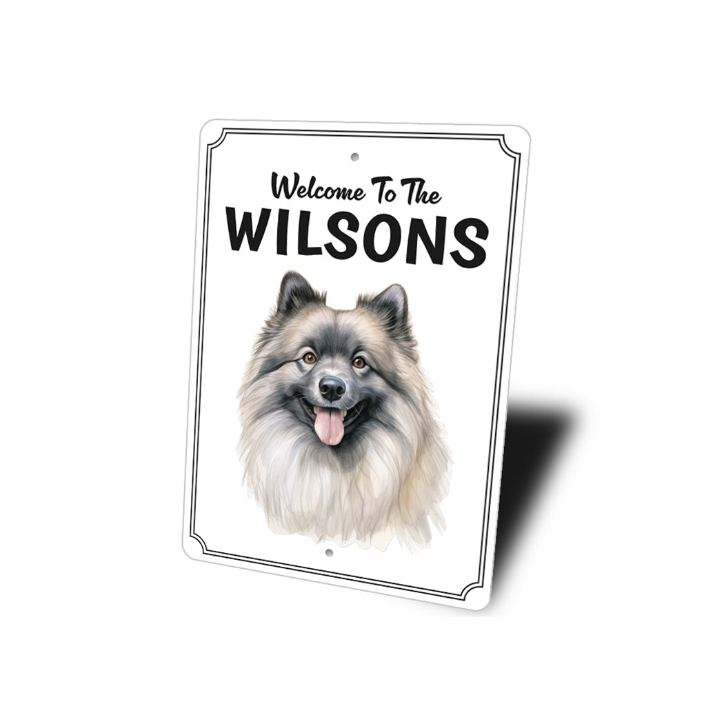 Keeshond Welcome To Personalized Sign