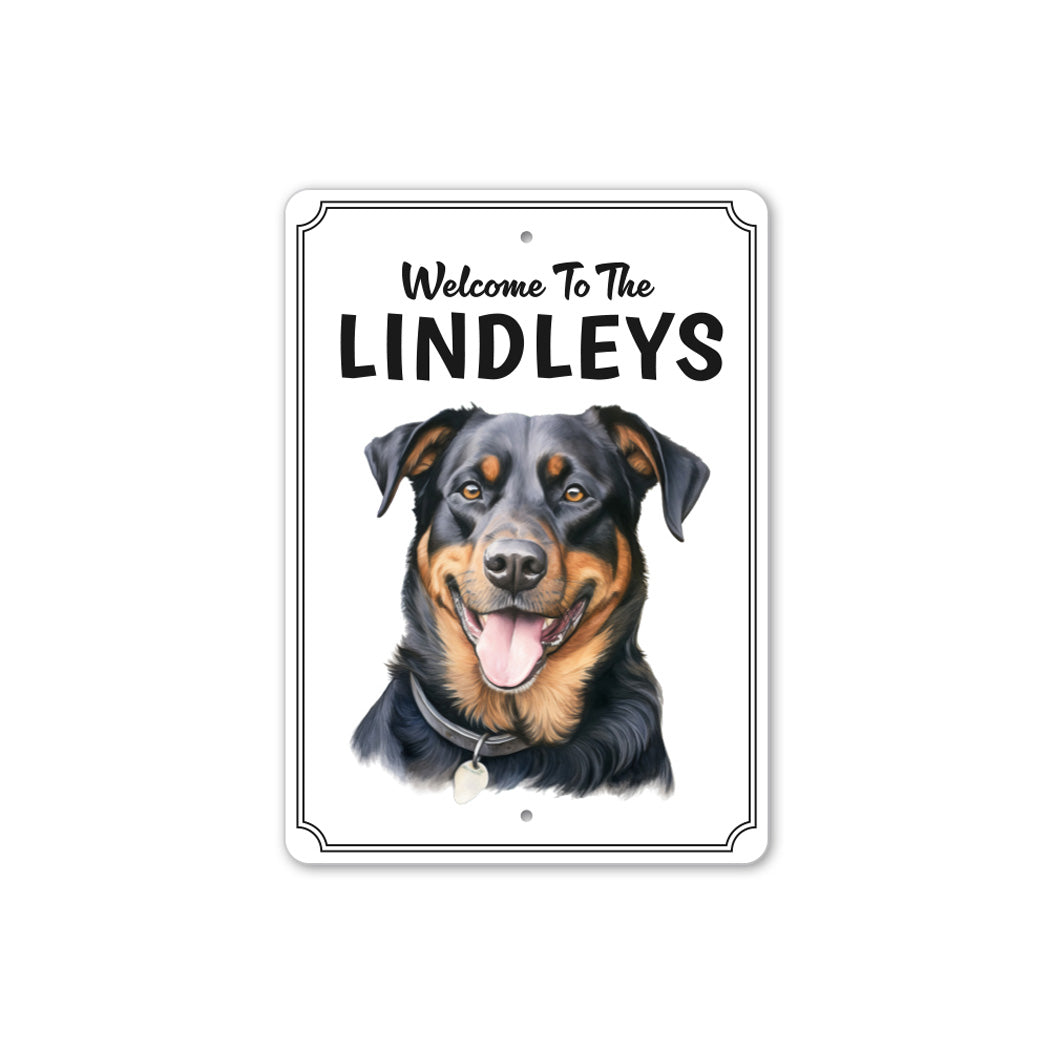 Rottweiler Welcome To Personalized Sign