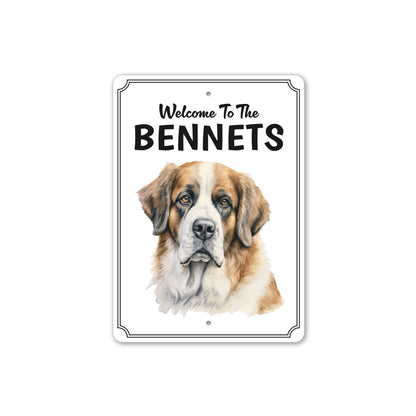 Saint Bernard Welcome To Personalized Sign