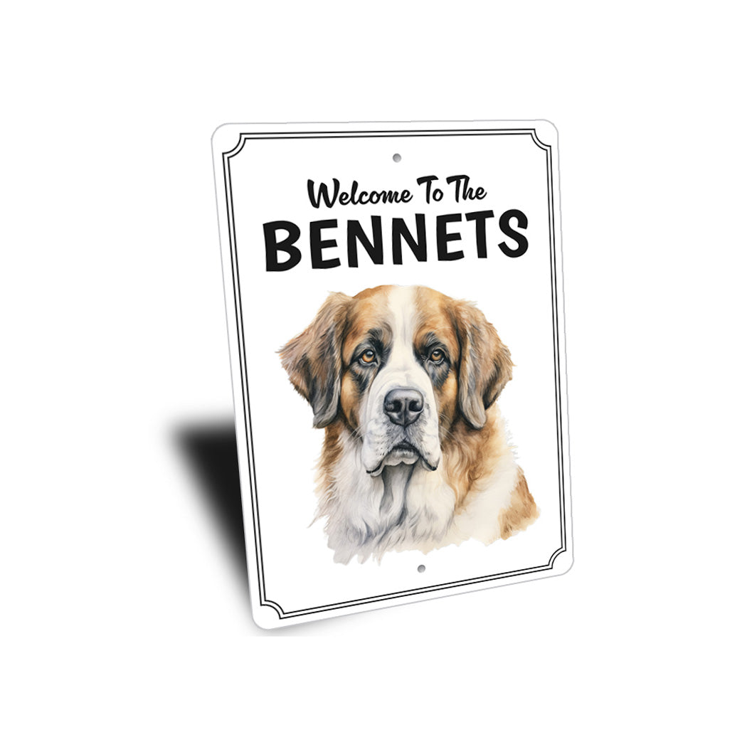 Saint Bernard Welcome To Personalized Sign