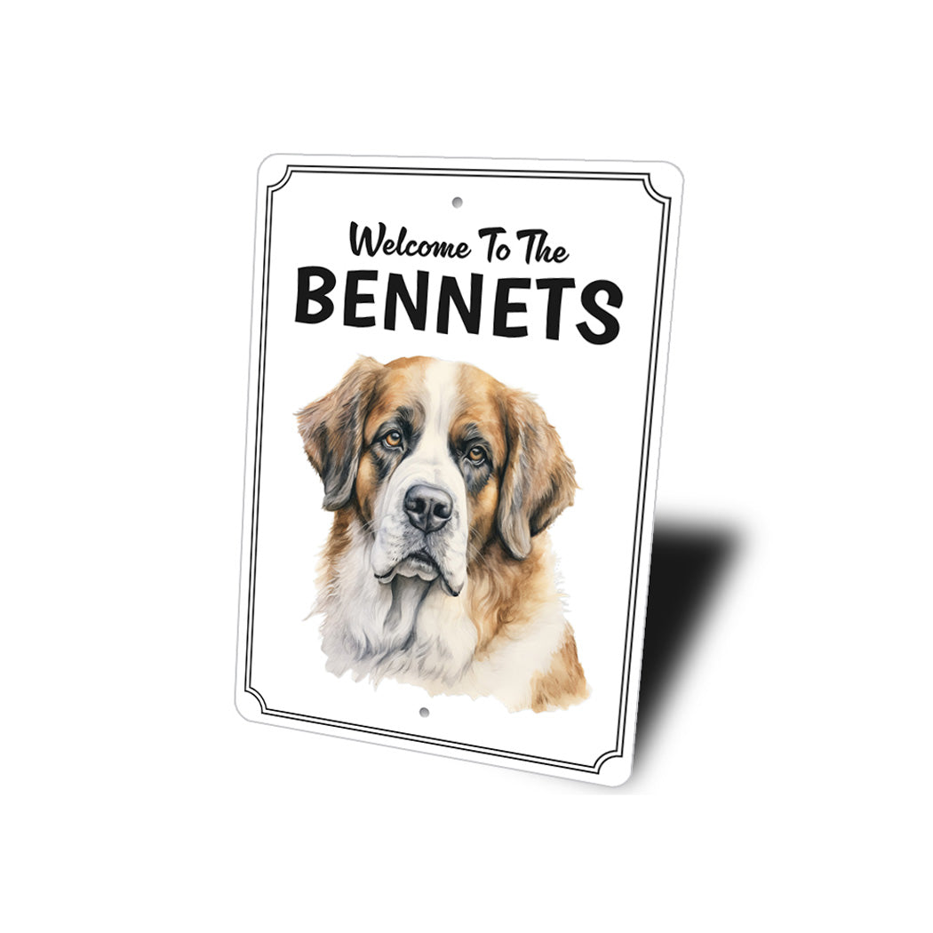 Saint Bernard Welcome To Personalized Sign