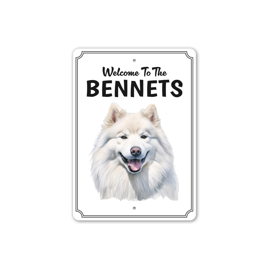 Samoyed Welcome To Personalized Sign