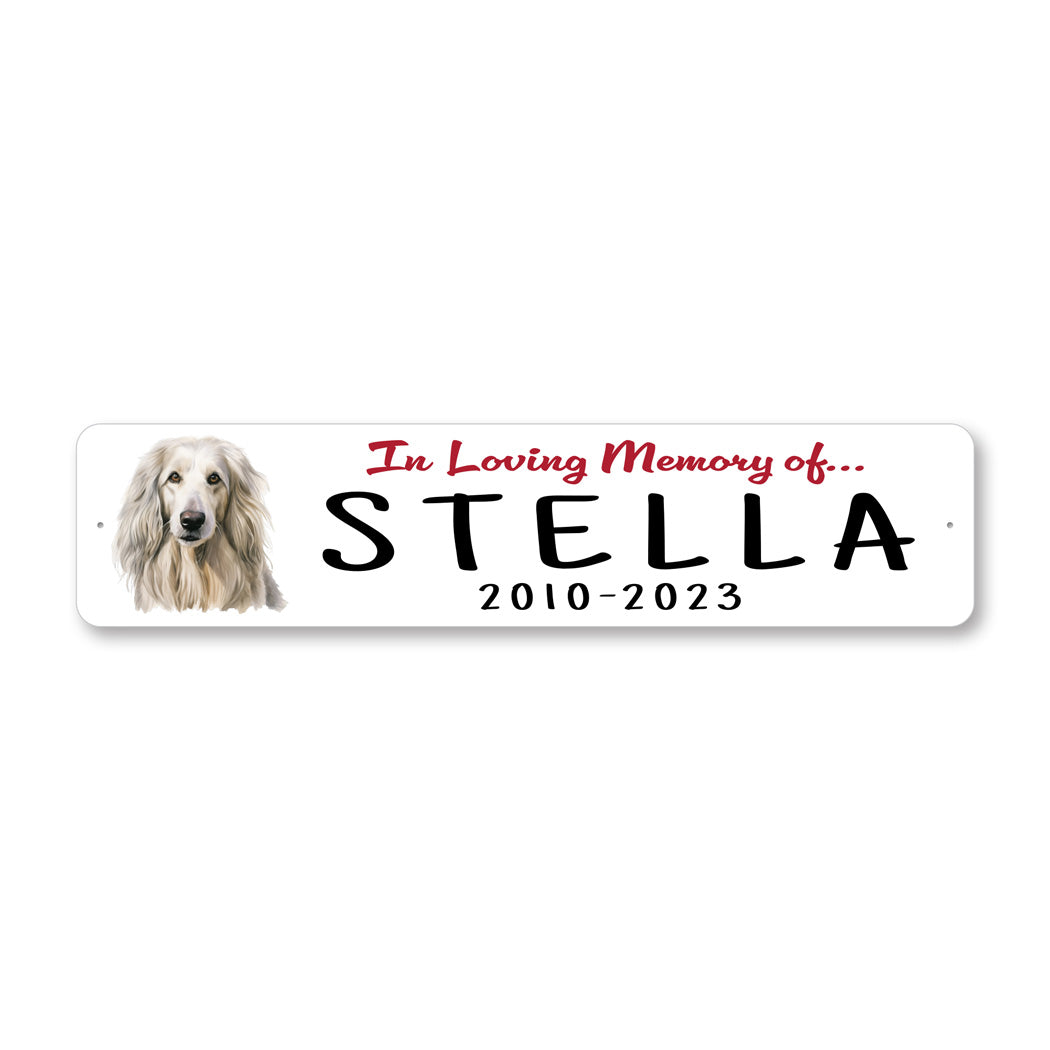 Afghan Hound In Loving Memory Pet Sign