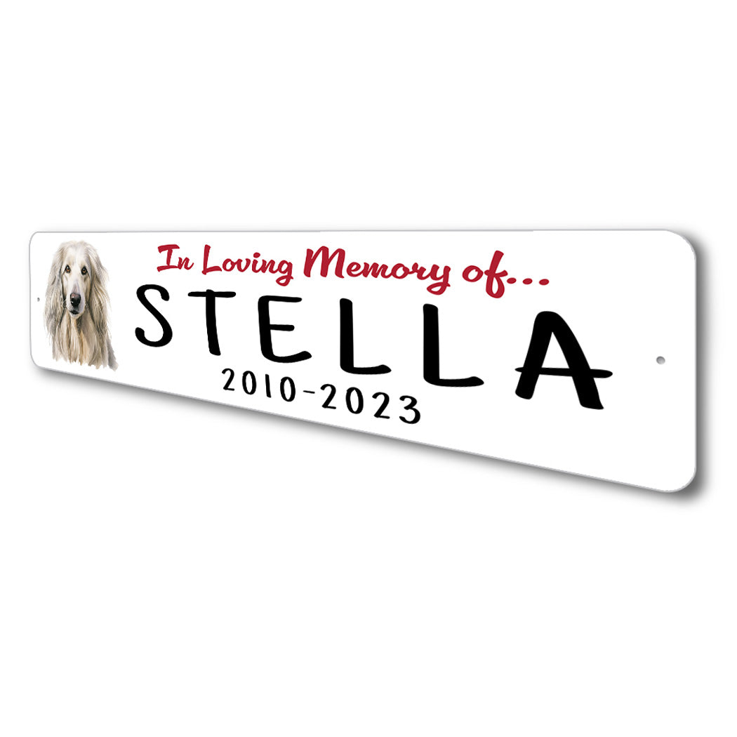 Afghan Hound In Loving Memory Pet Sign