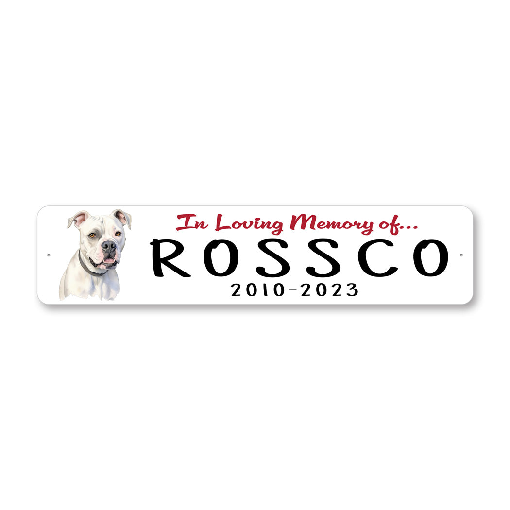 American Bulldog In Loving Memory Pet Sign