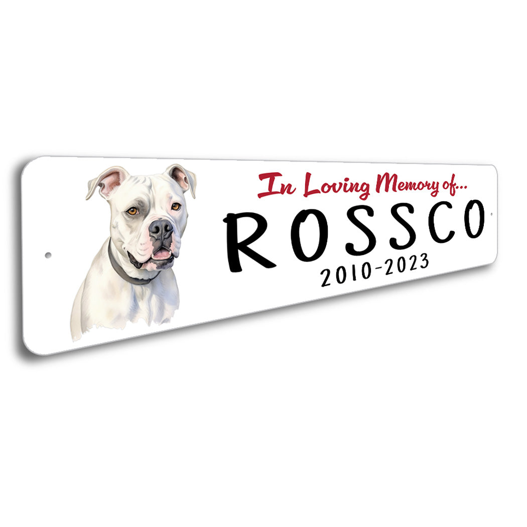 American Bulldog In Loving Memory Pet Sign