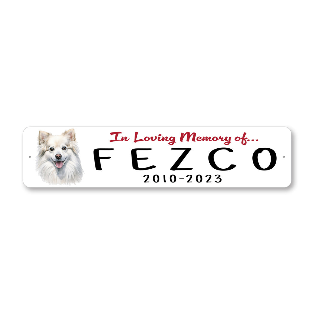 American Eskimo Dog In Loving Memory Pet Sign