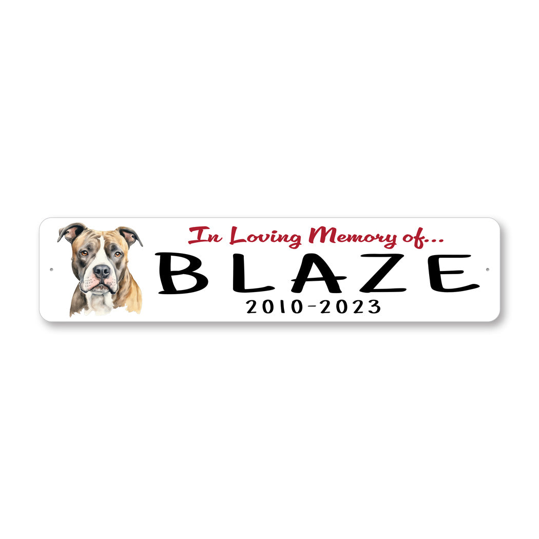 American Staffordshire Terrier In Loving Memory Pet Sign