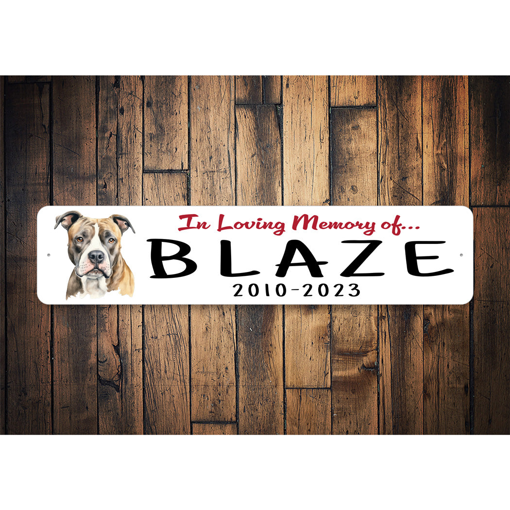 American Staffordshire Terrier In Loving Memory Pet Sign