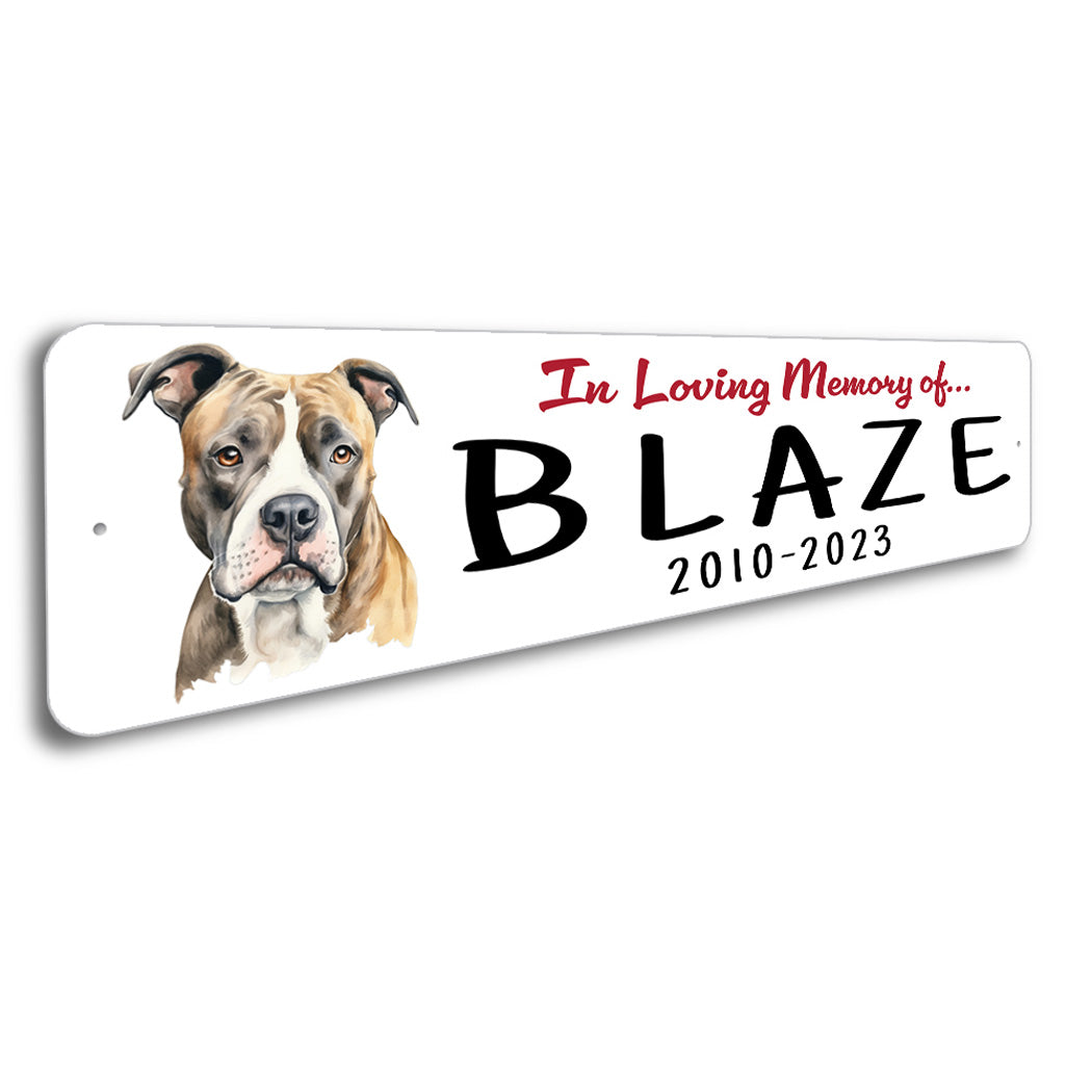 American Staffordshire Terrier In Loving Memory Pet Sign