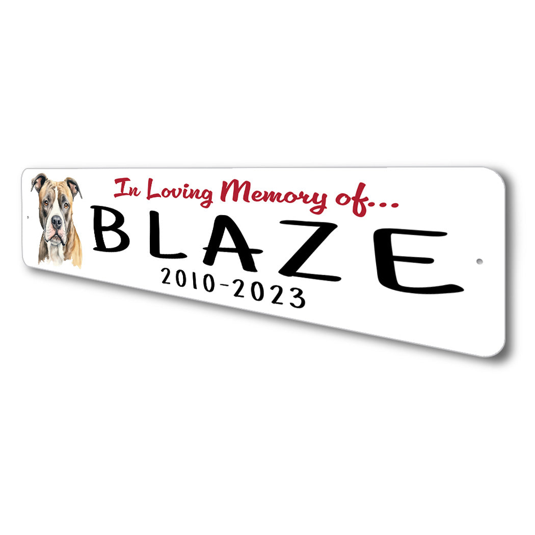 American Staffordshire Terrier In Loving Memory Pet Sign