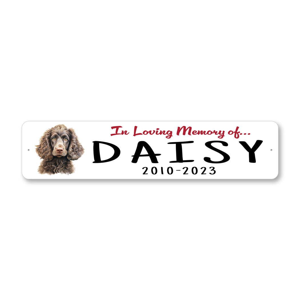 American Water Spaniel In Loving Memory Pet Sign