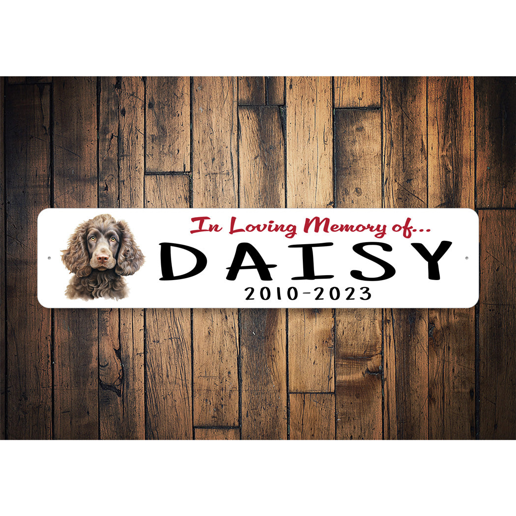 American Water Spaniel In Loving Memory Pet Sign