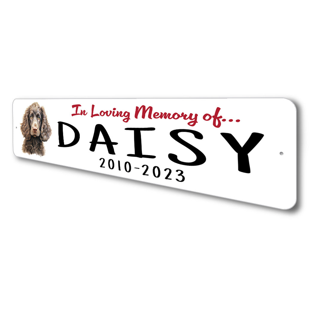 American Water Spaniel In Loving Memory Pet Sign