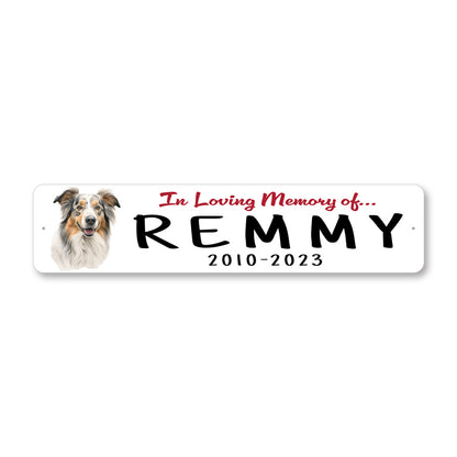 Australian Shepherd In Loving Memory Pet Sign