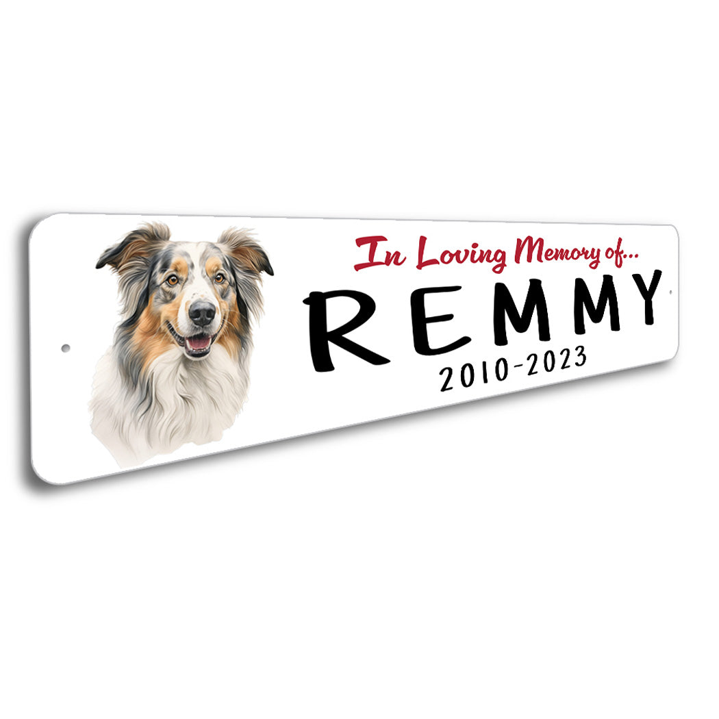 Australian Shepherd In Loving Memory Pet Sign