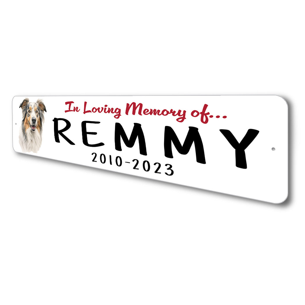 Australian Shepherd In Loving Memory Pet Sign