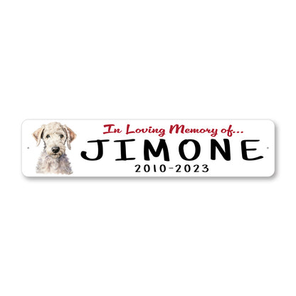 Bedlington In Loving Memory Pet Sign