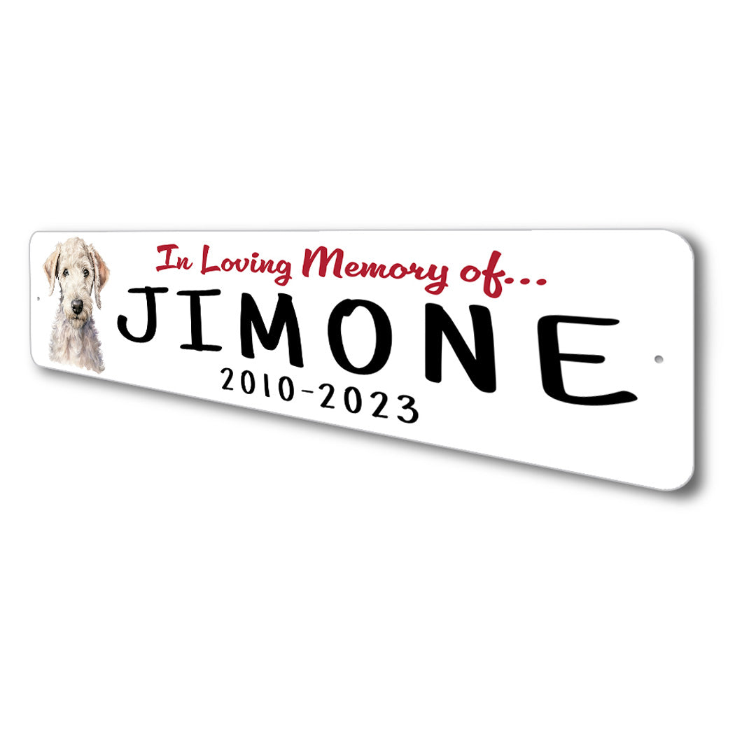 Bedlington In Loving Memory Pet Sign