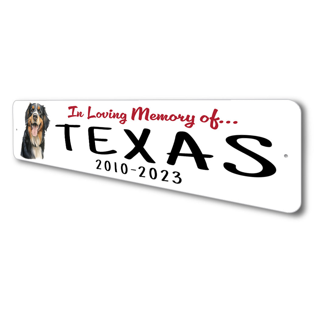 Bernese Mountain Dog In Loving Memory Pet Sign