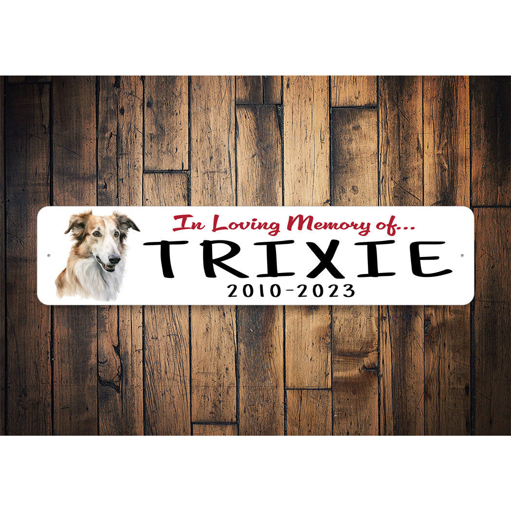 Borzoi In Loving Memory Pet Sign