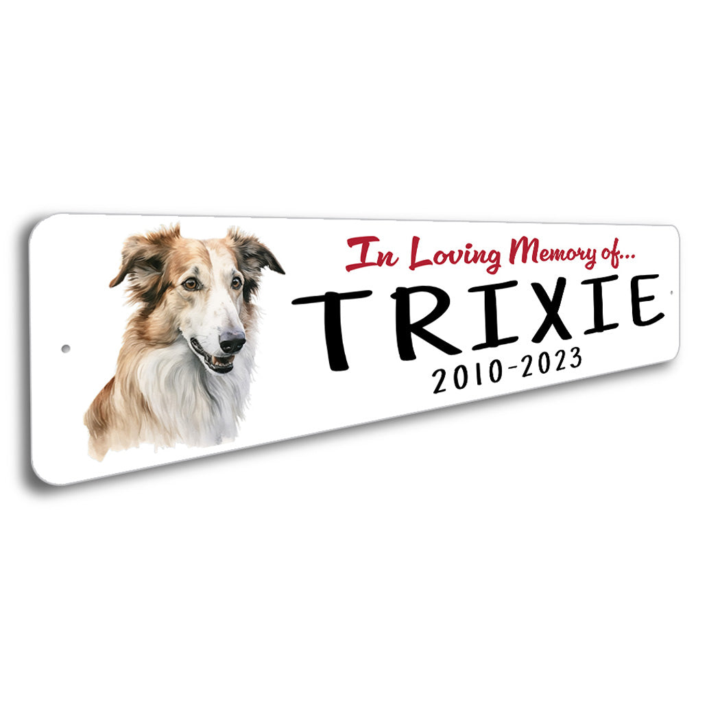 Borzoi In Loving Memory Pet Sign