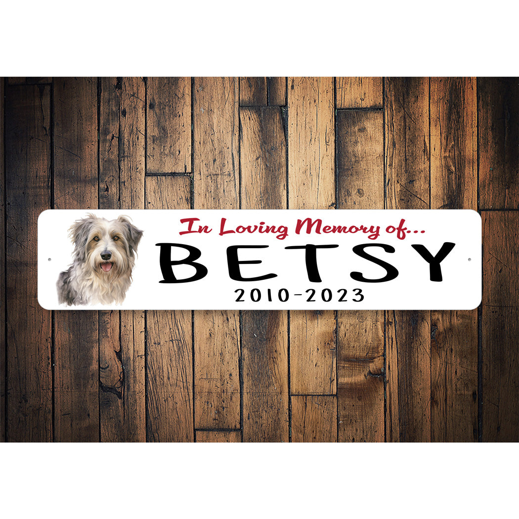 Catalan Sheepdog In Loving Memory Pet Sign