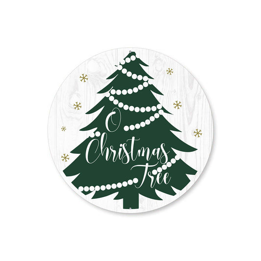 Christmas Tree Garland Tinsel Holiday Sign