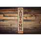 Hello Autumn Plaid Pattern Metal Sign