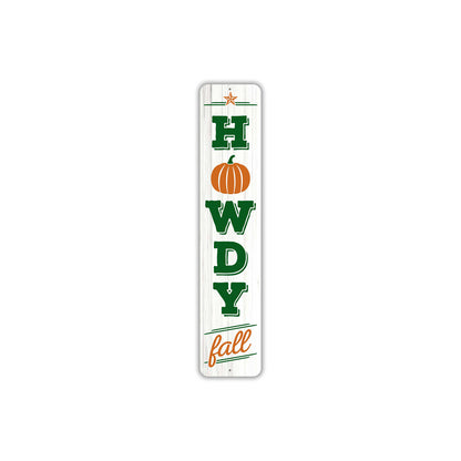 Howdy Fall Pumpkin Metal Sign