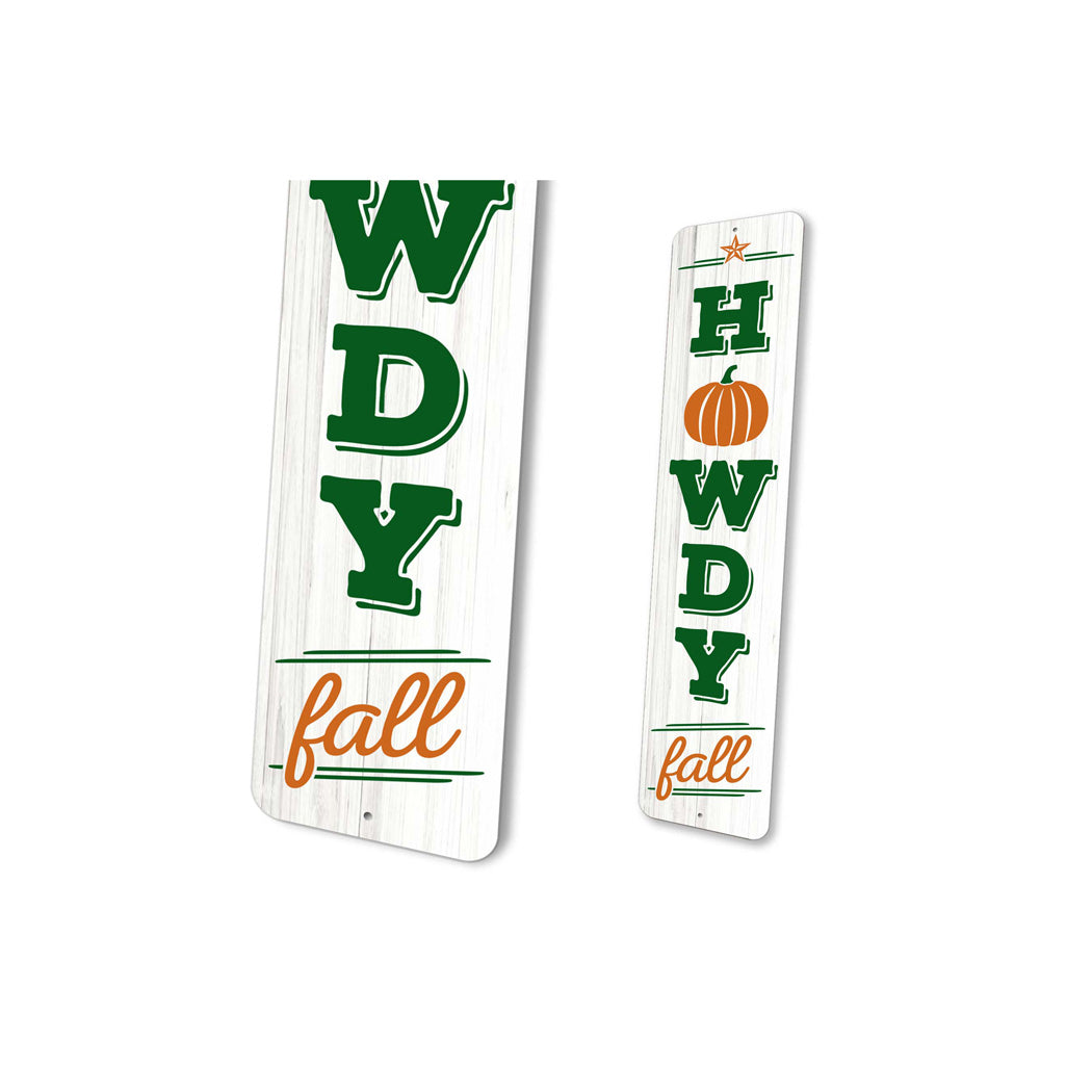 Howdy Fall Pumpkin Metal Sign