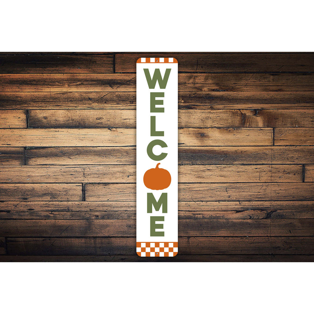 Welcome Pumpkin Halloween Metal Sign