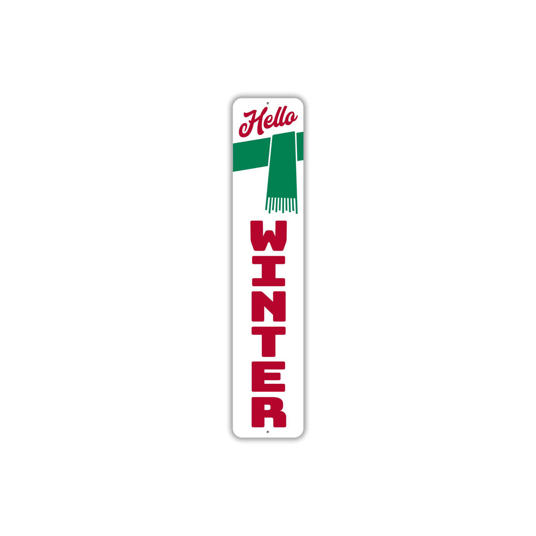 Hello Winter Scarf Holiday Sign