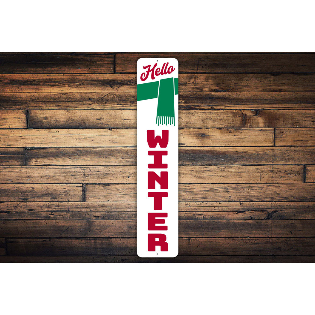 Hello Winter Scarf Holiday Sign