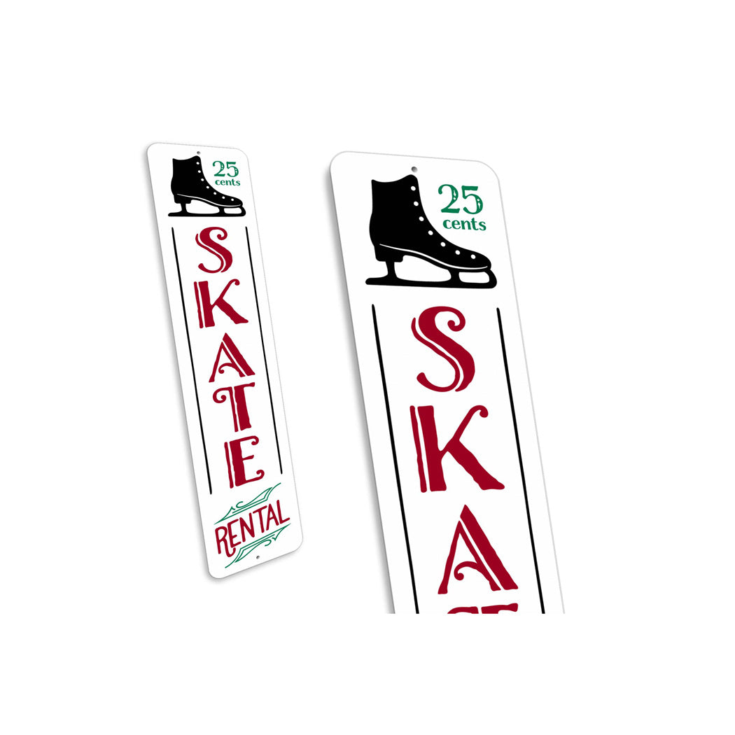 Skate Rental 25 Cents Metal Sign