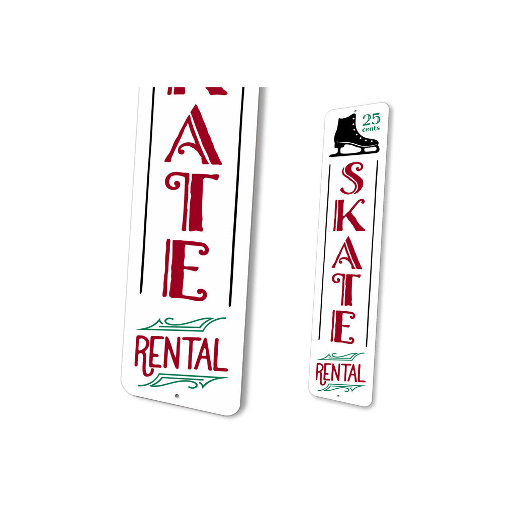 Skate Rental 25 Cents Metal Sign