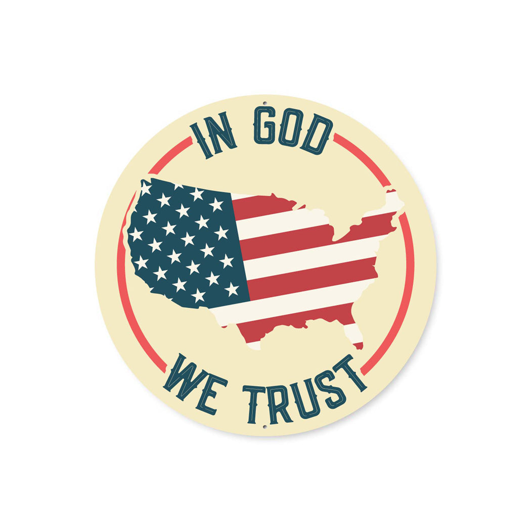 In God We Trust USA Flag Sign